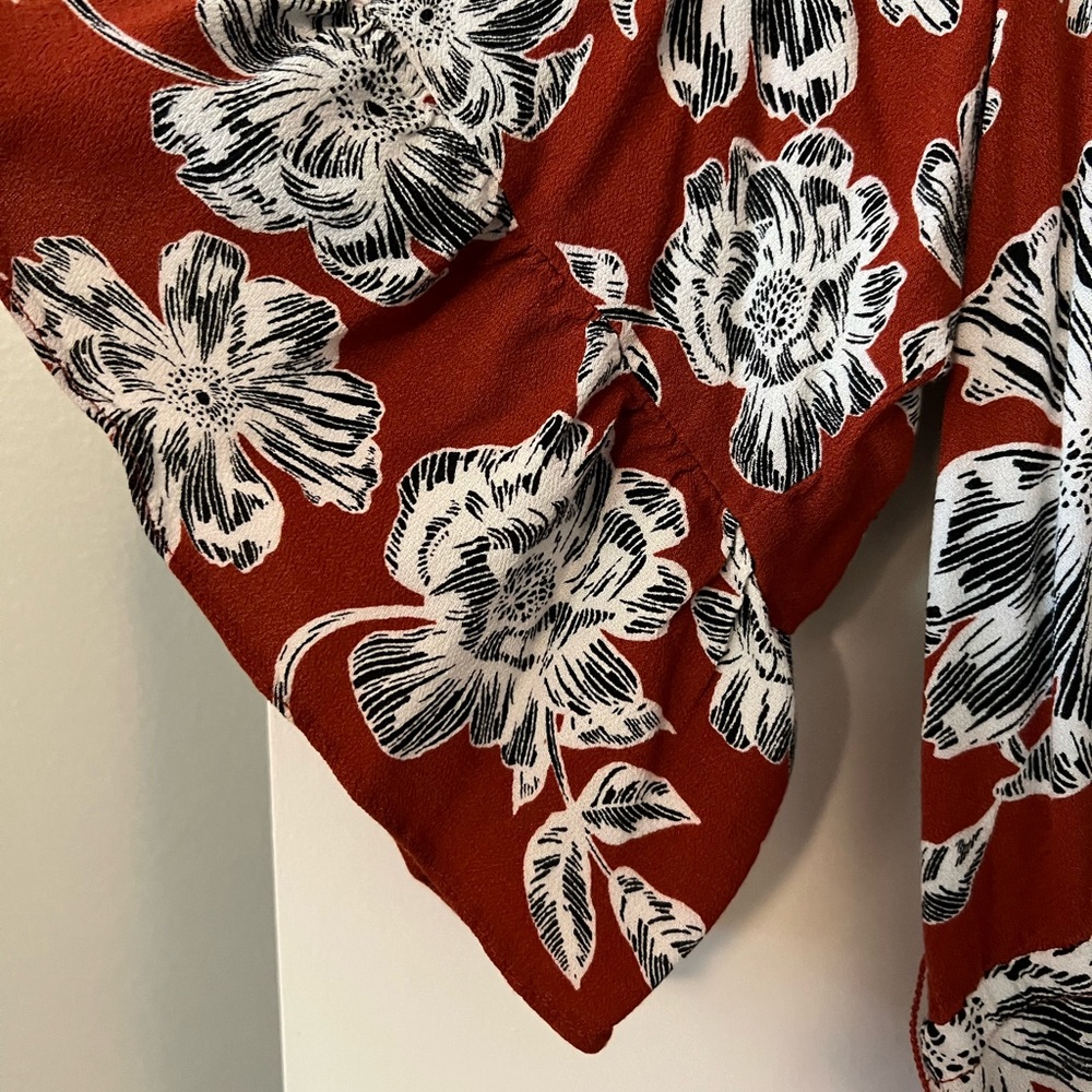 Fall print ruffle romper size 2X